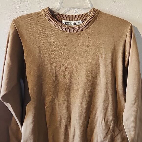 Vintage Russ Petite Womens Tan Sweater Wool Acrylic Blend Medium Pullover - Picture 2 of 4